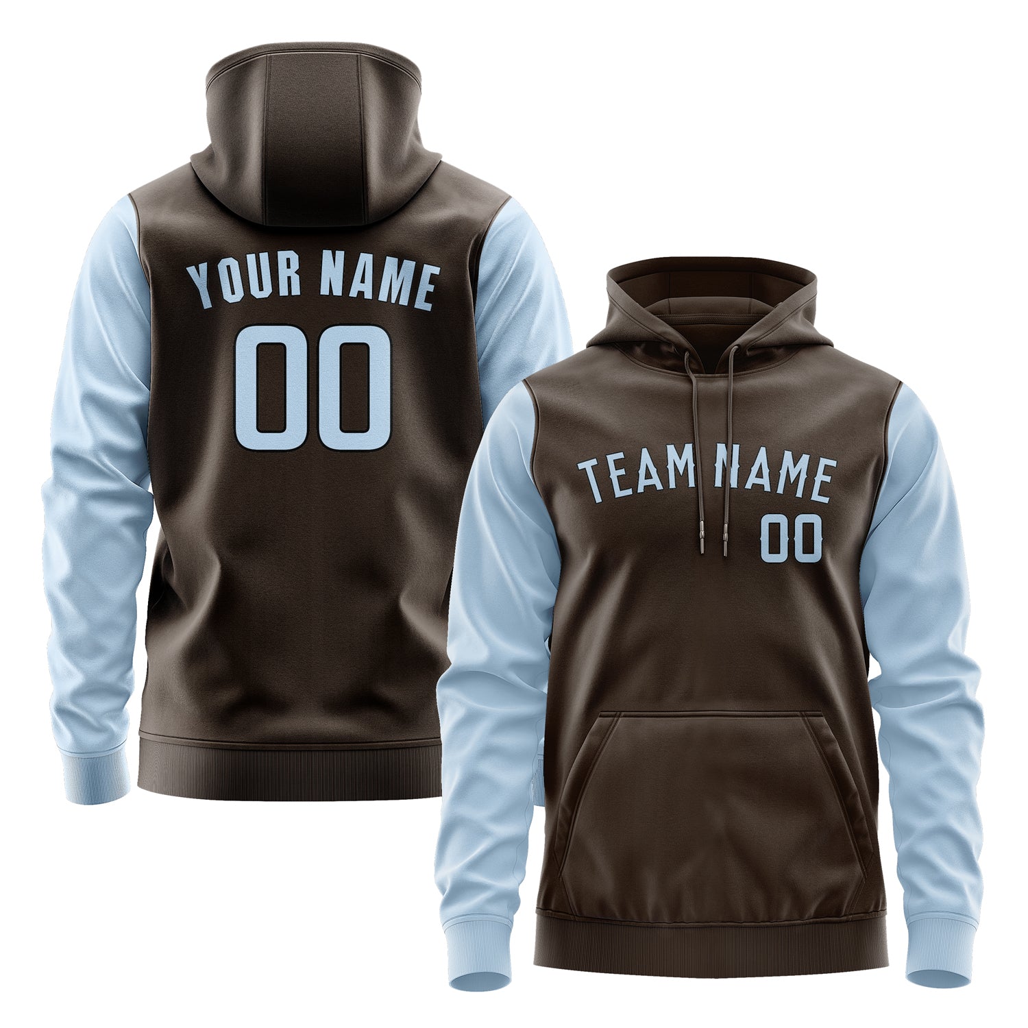 Custom Brown Light Blue Hoodie 0101080801B31708