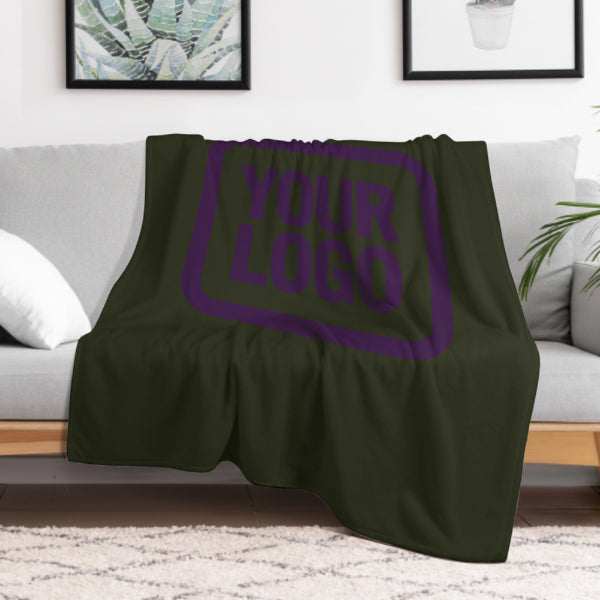 Custom Dark Olive Purple Blanket