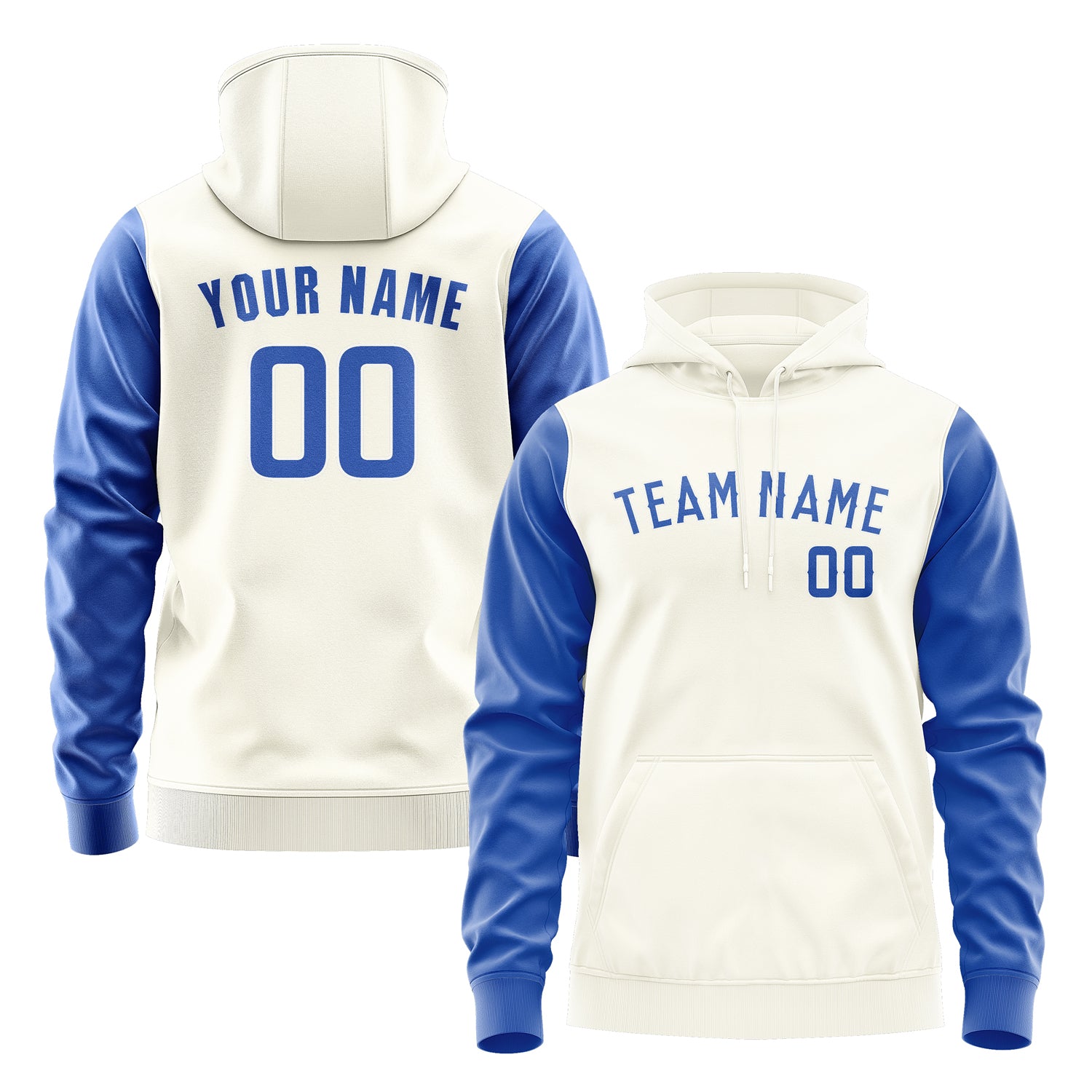 Custom Cream Sky Blue Hoodie 0303090903B31809