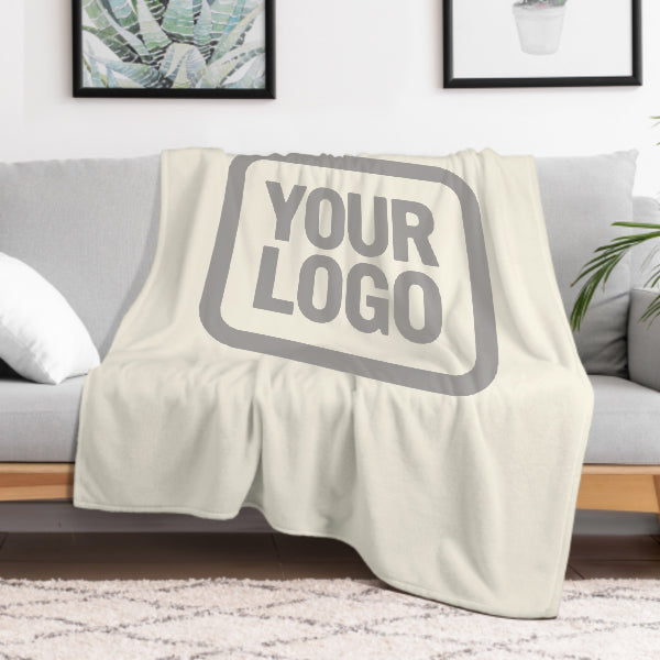 Custom Beige Gray Blanket