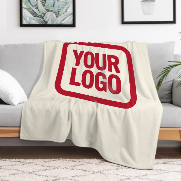 Custom Beige Red Blanket