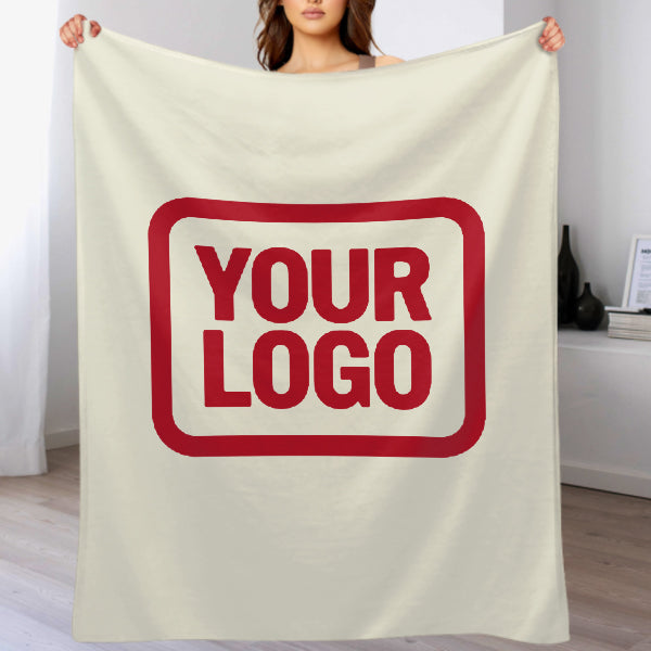 Custom Beige Red Blanket