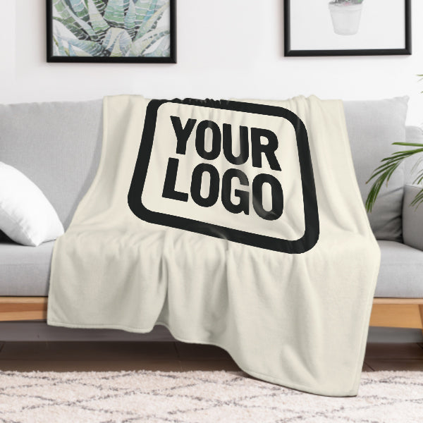 Custom Beige Black Blanket