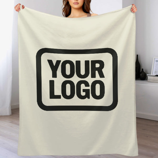 Custom Beige Black Blanket