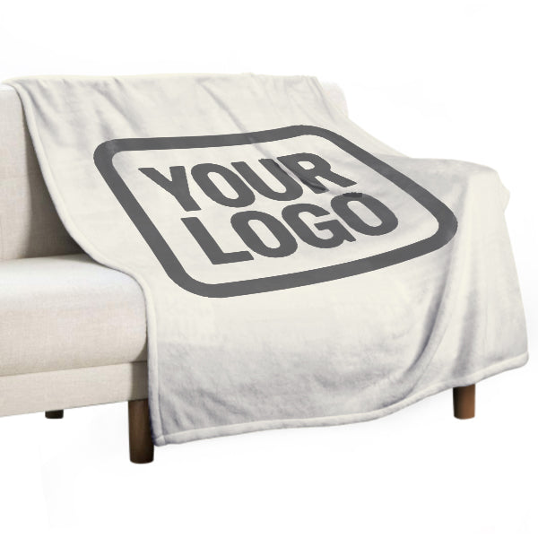 Custom Beige Dark Gray Blanket
