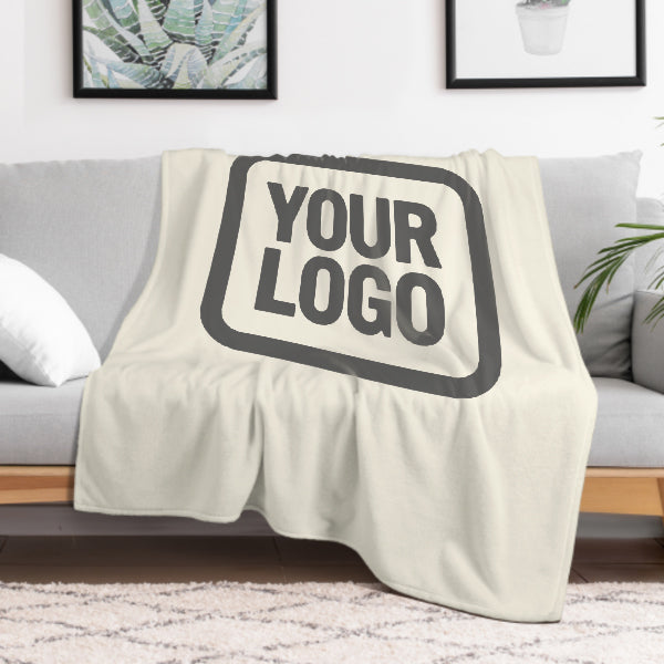 Custom Beige Dark Gray Blanket