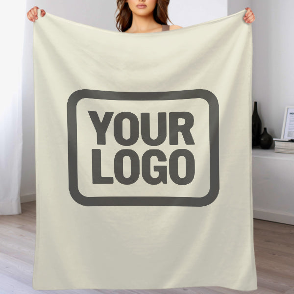 Custom Beige Dark Gray Blanket