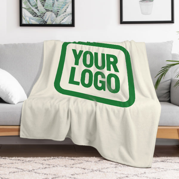 Custom Beige Emerald Green Blanket