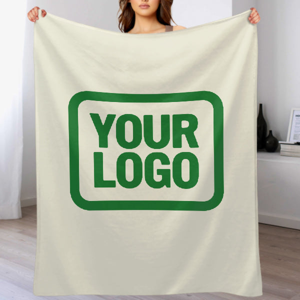 Custom Beige Emerald Green Blanket