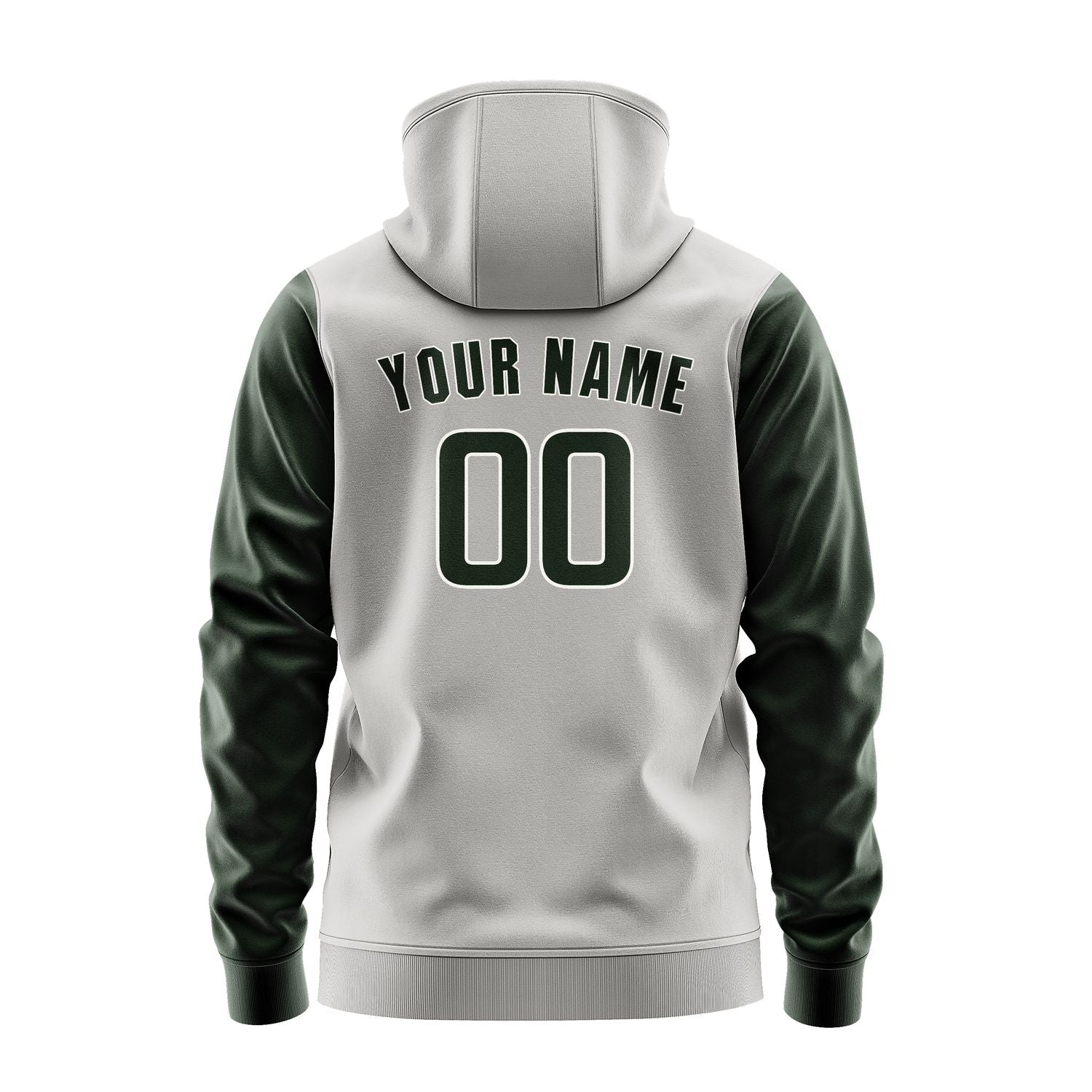 Custom Gray Dark Green Hoodie 0404060604B31806