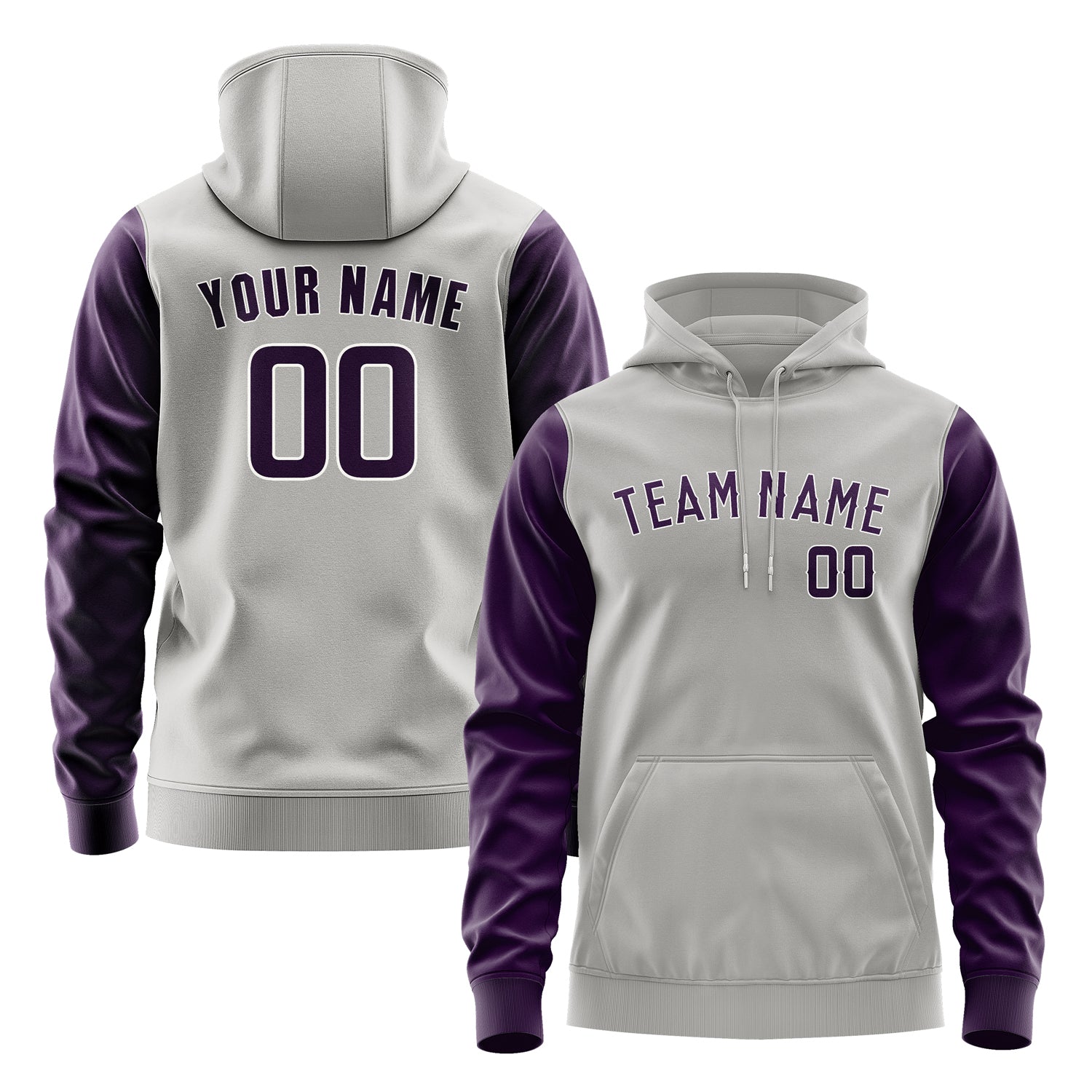 Custom Gray Purple Hoodie 0404070704B31807