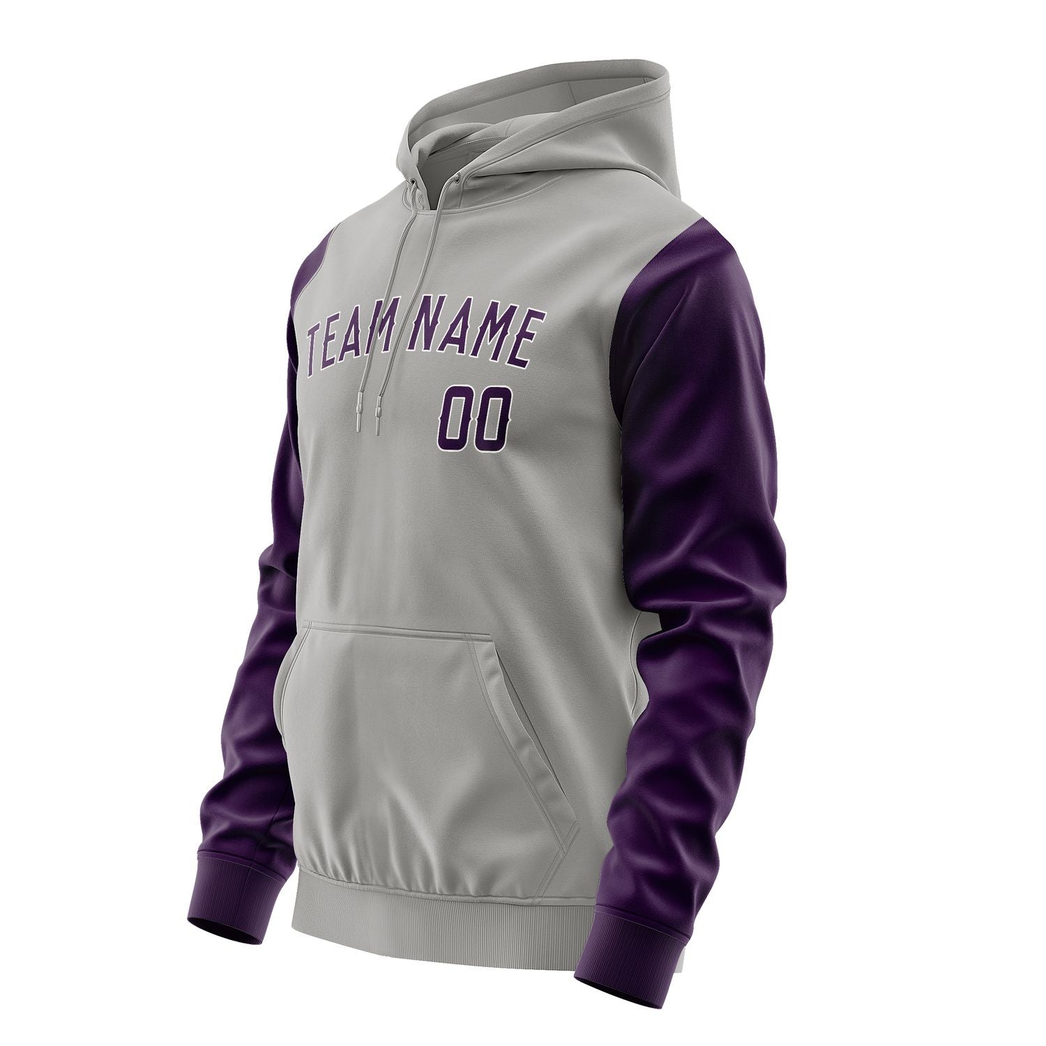 Custom Gray Purple Hoodie 0404070704B31807
