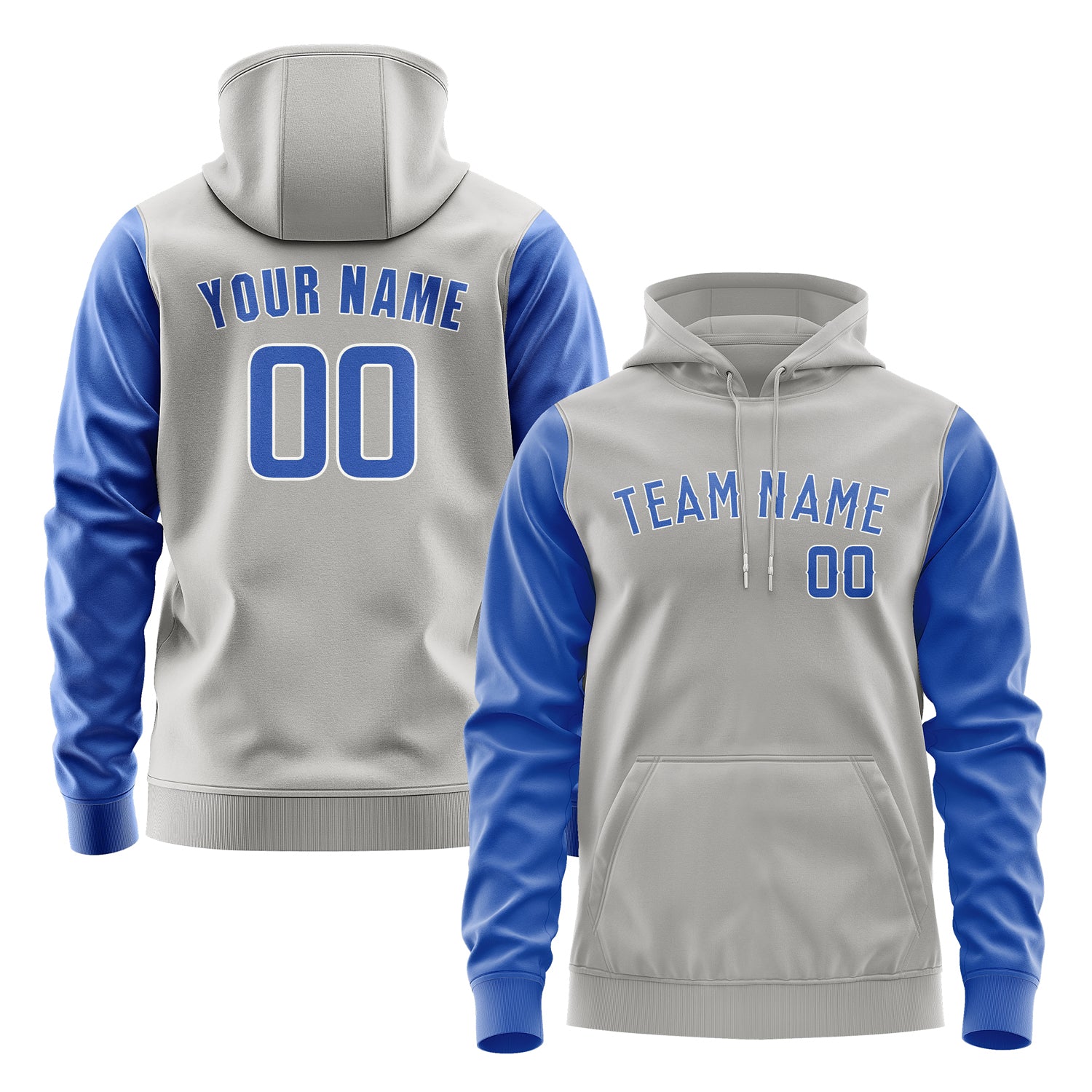 Custom Gray Sky Blue Hoodie 0404090904B31809