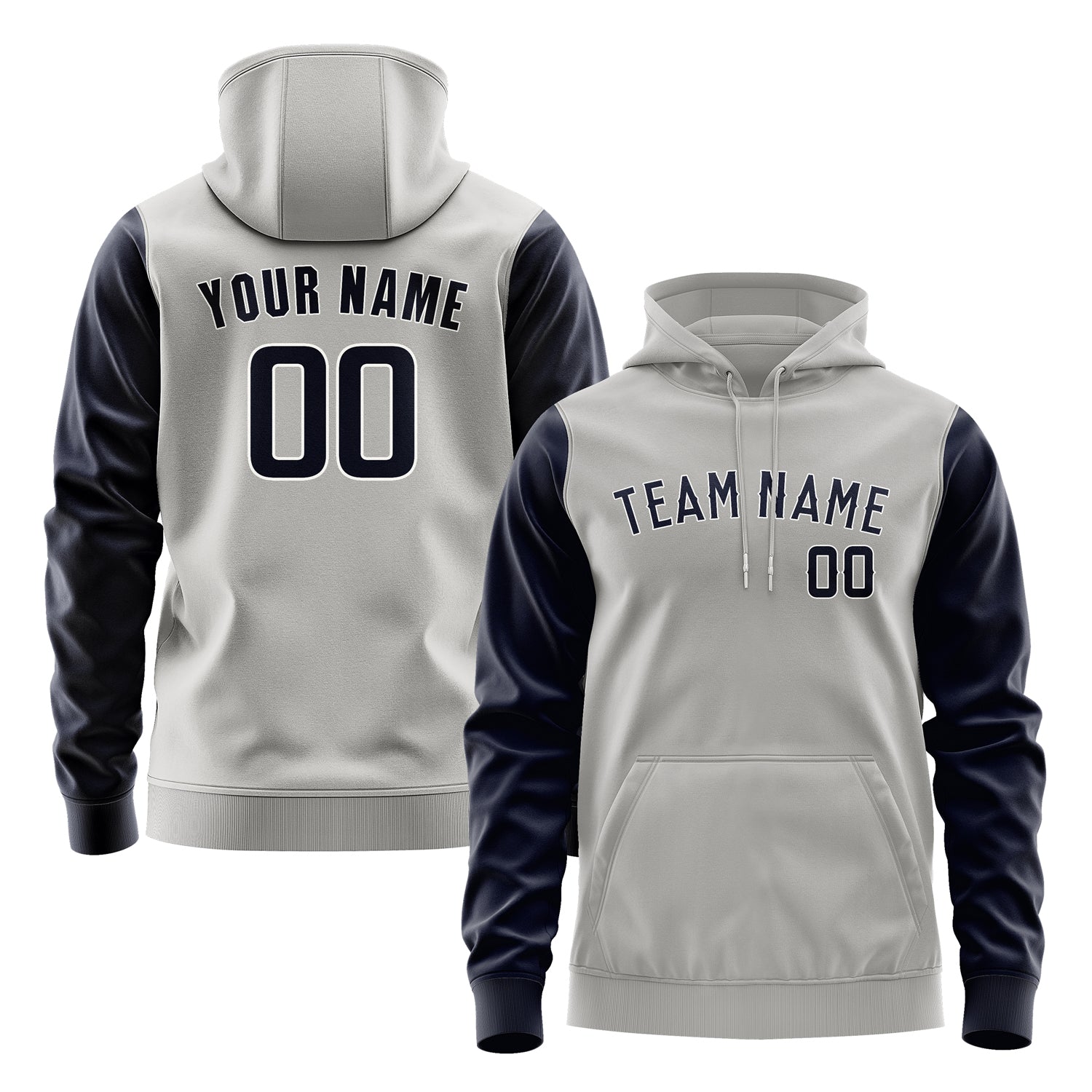 Custom Gray Navy Hoodie 0404111104B31811