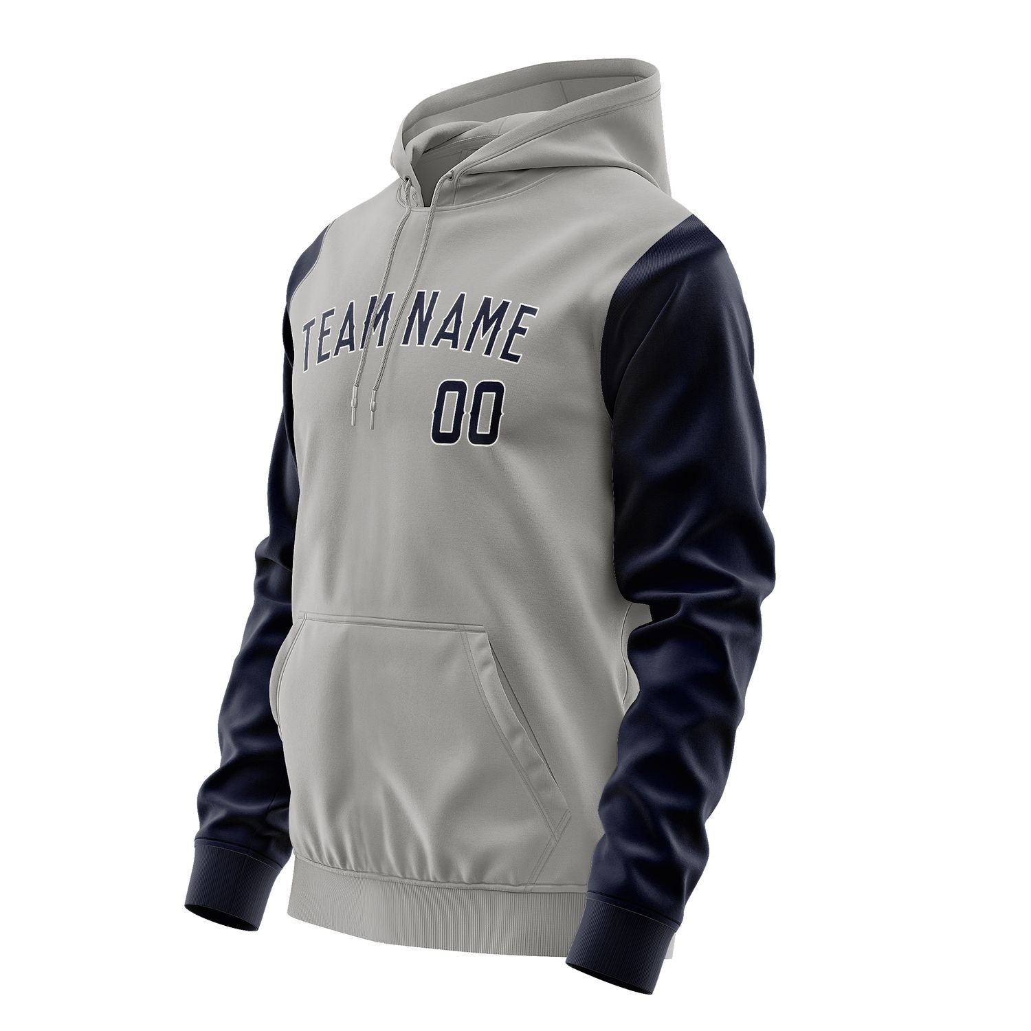 Custom Gray Navy Hoodie 0404111104B31811