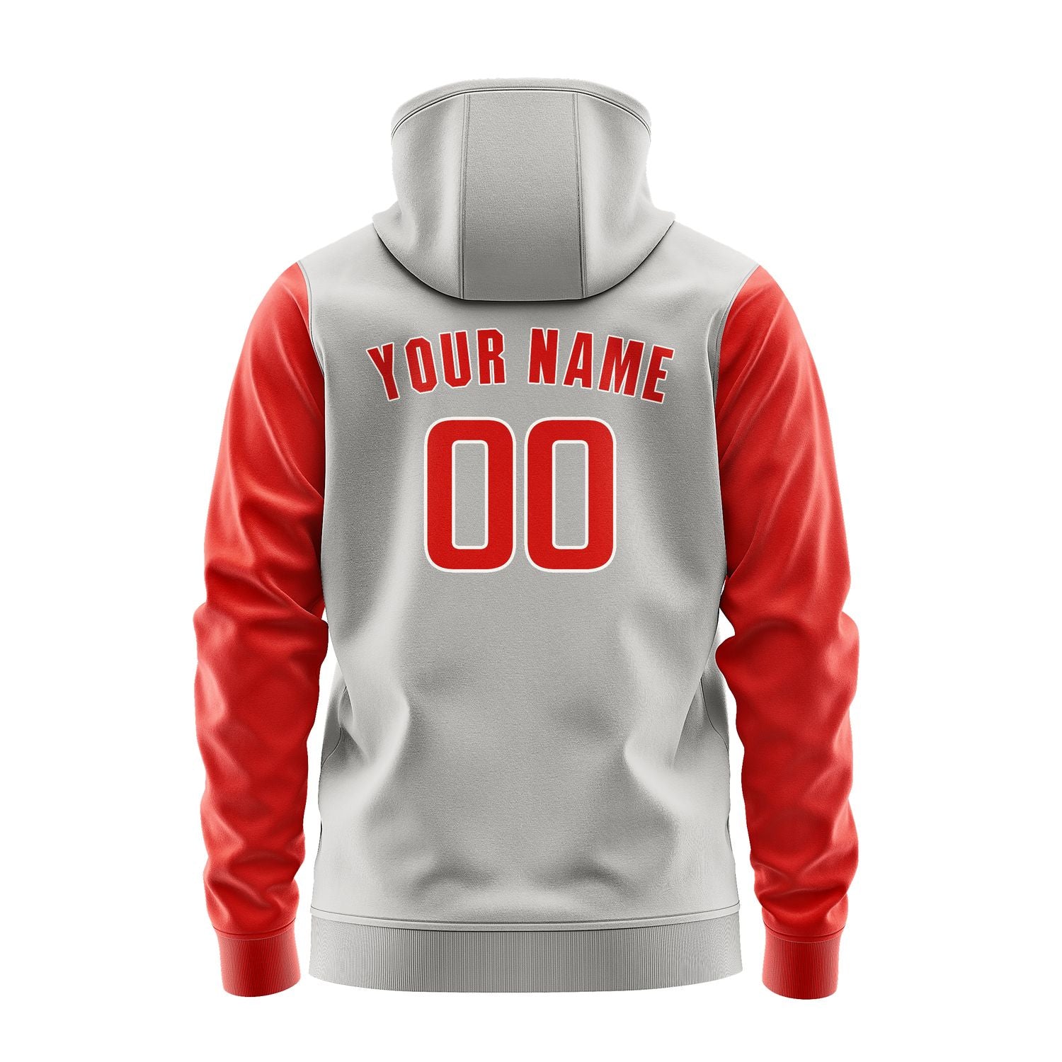 Custom Gray Orange Red Hoodie 0404121204B31812