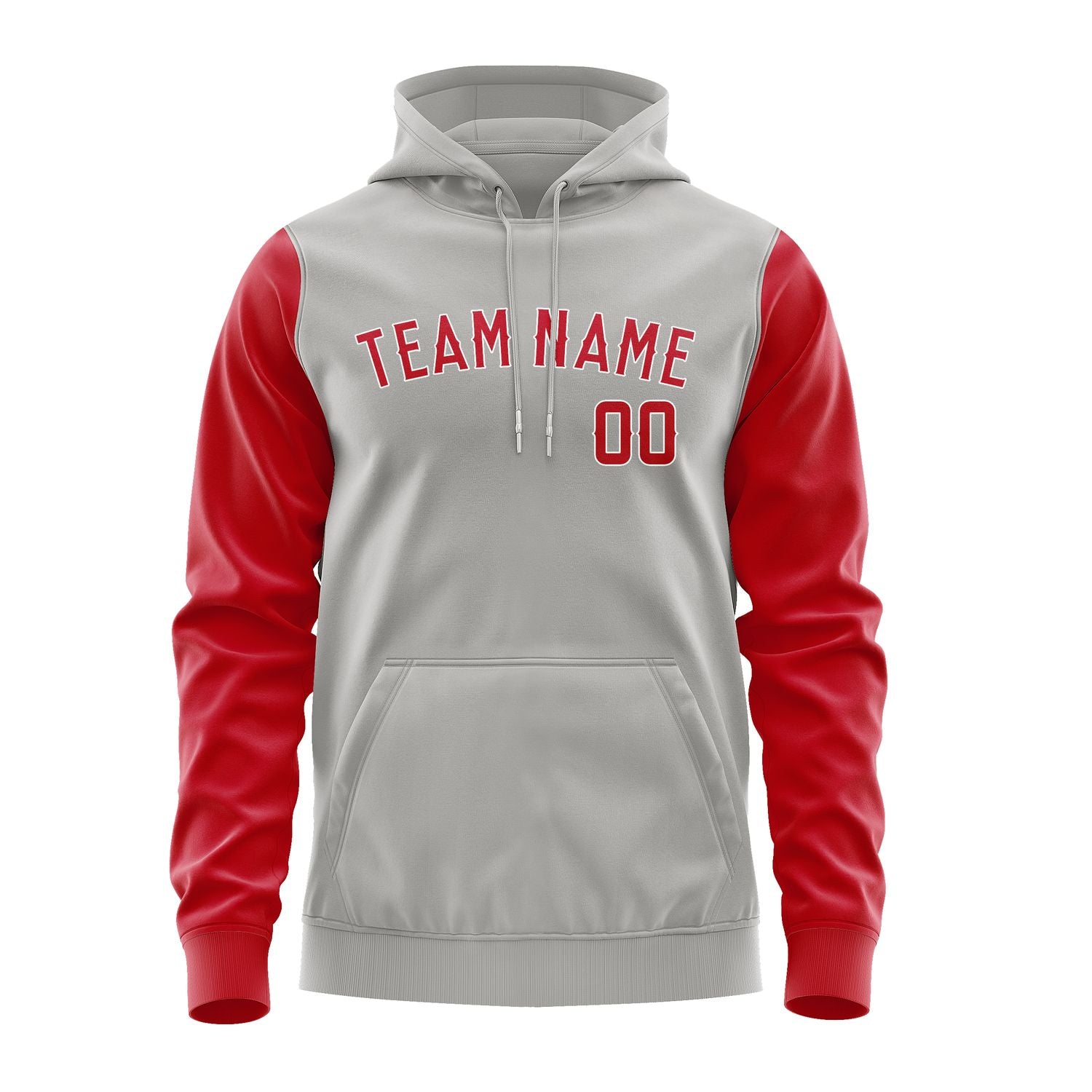 Custom Gray Red Hoodie 0404141404B31814