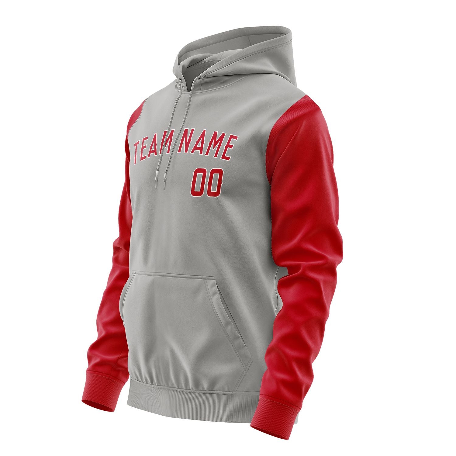 Custom Gray Red Hoodie 0404141404B31814
