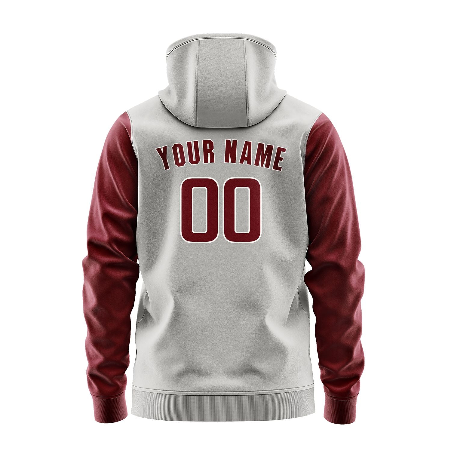 Custom Gray Crimson Red Hoodie 0404151504B31815
