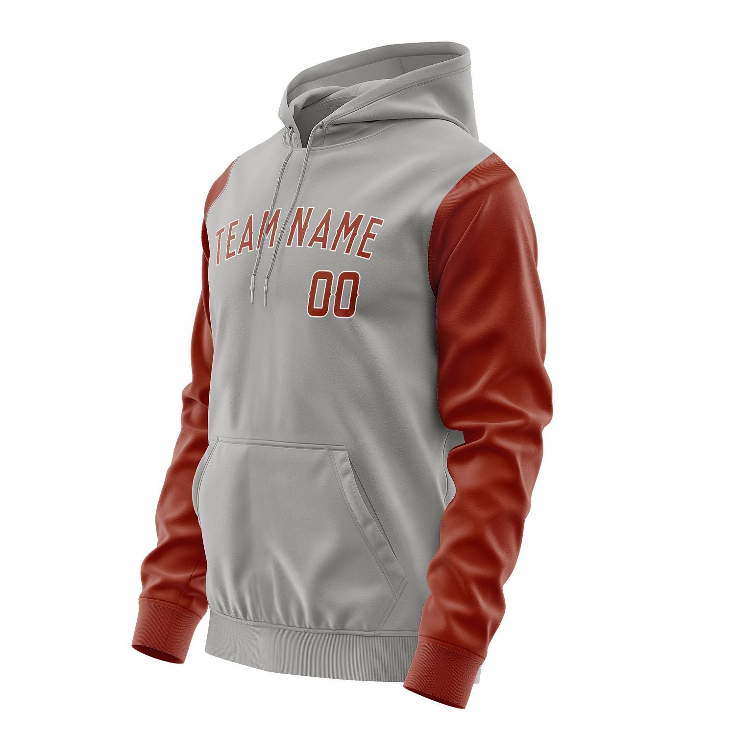 Custom Gray Coral Red Hoodie 0404161604B31816