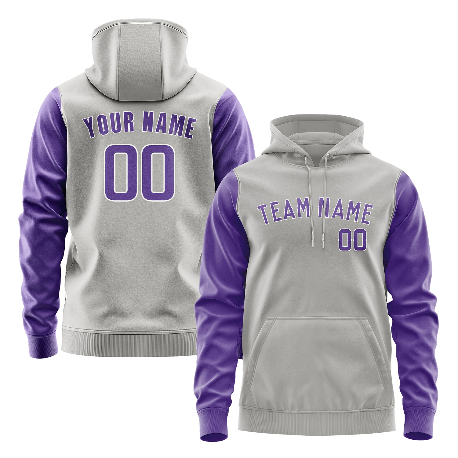 Custom Gray Light Purple Hoodie 0404232304B31823