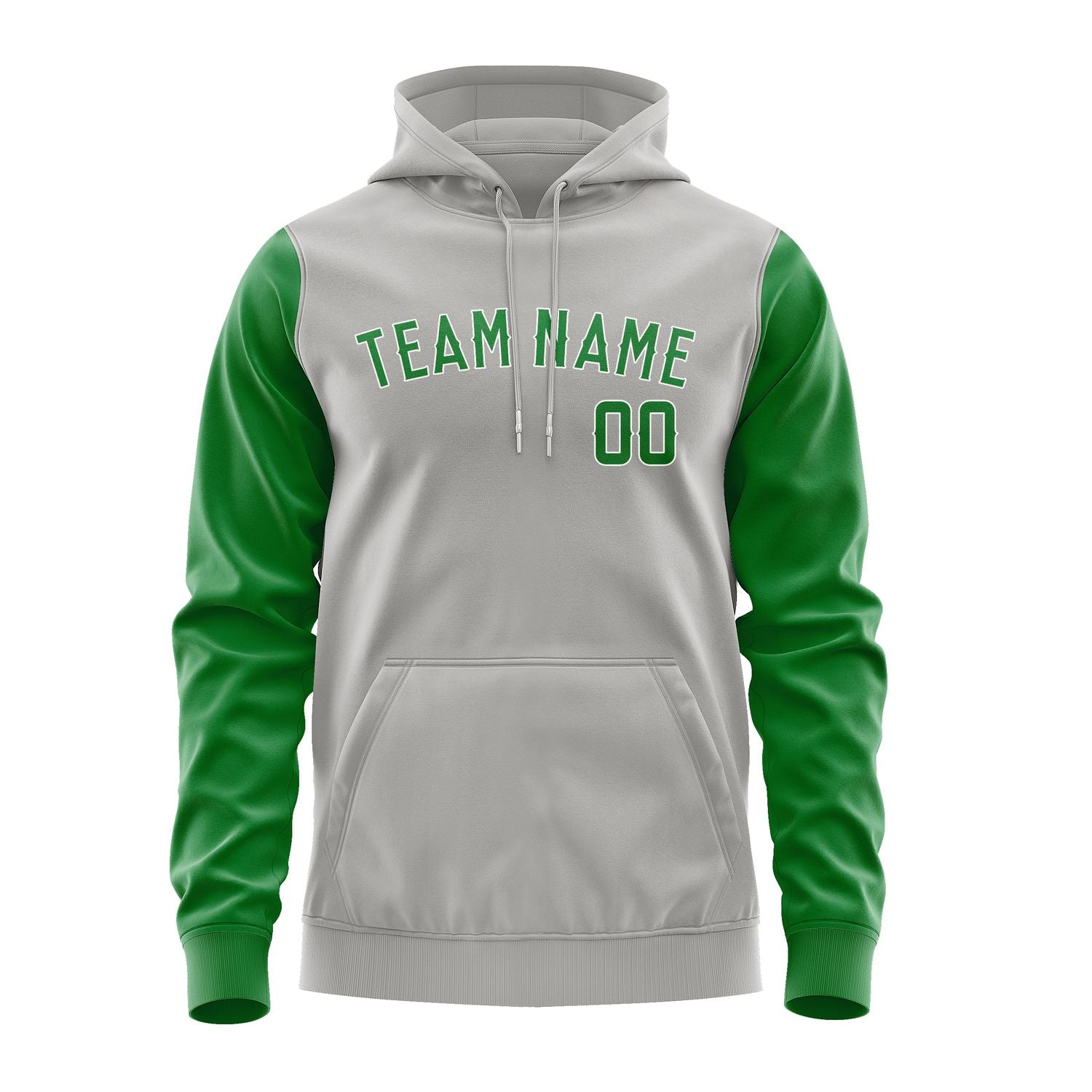 Custom Gray Emerald Green Hoodie 0404242404B31824