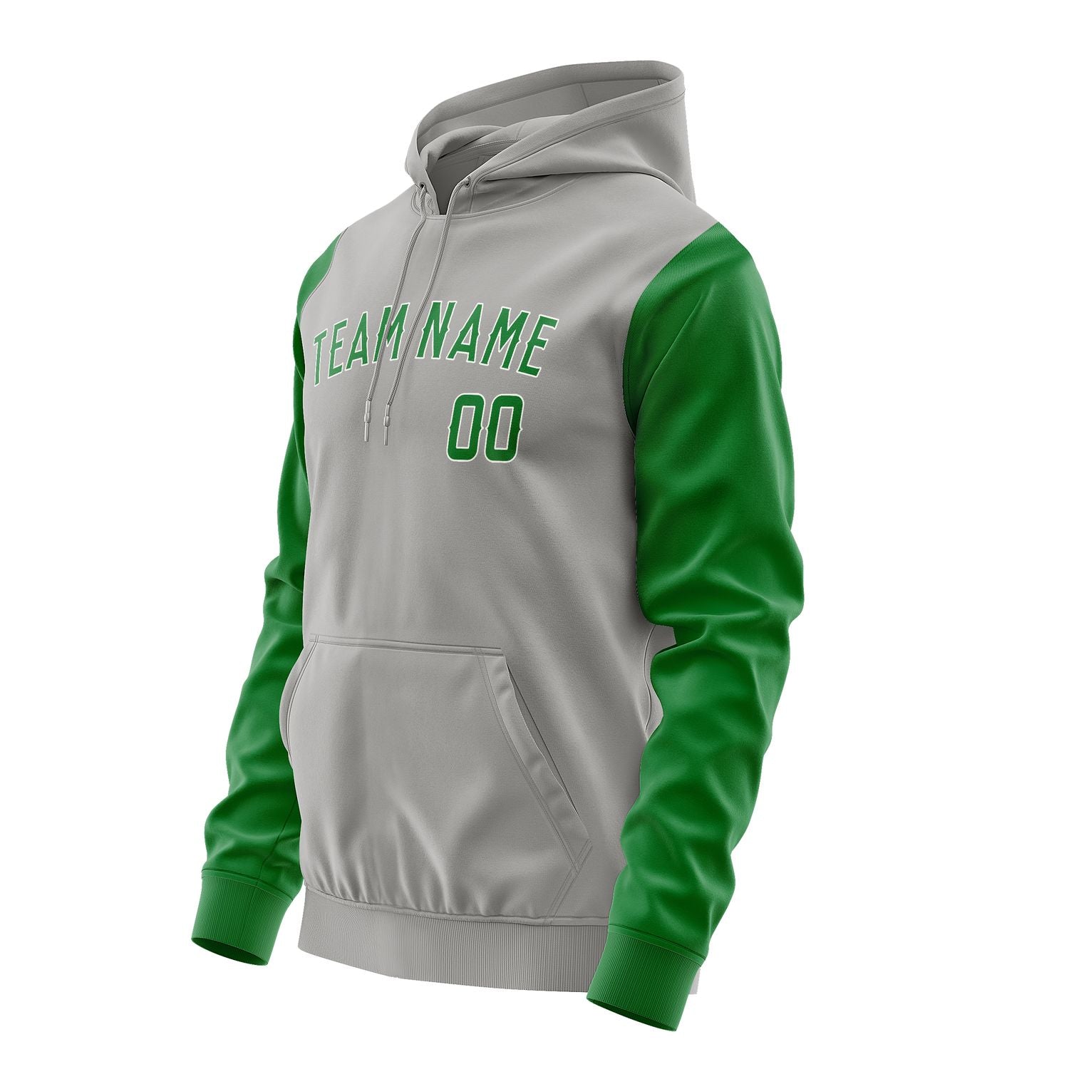 Custom Gray Emerald Green Hoodie 0404242404B31824