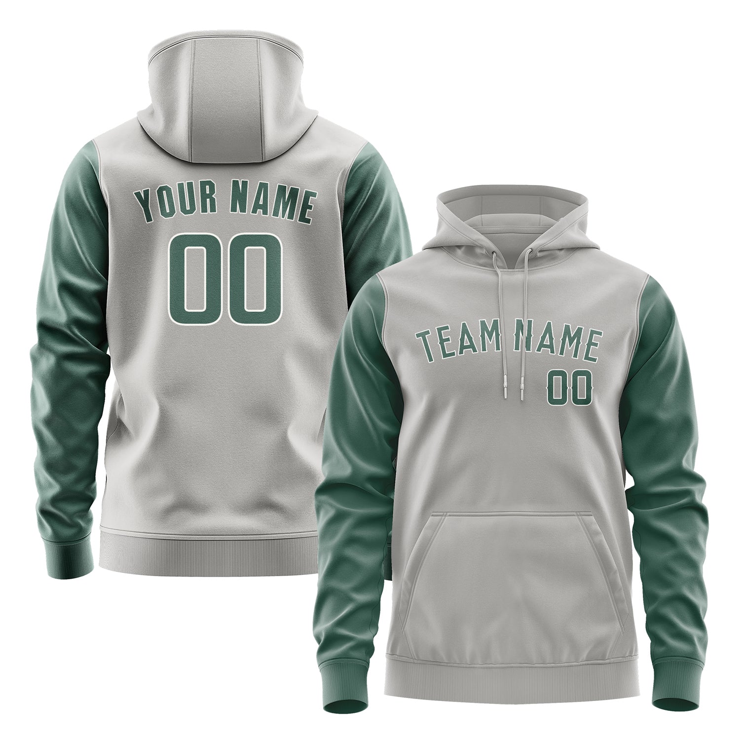 Custom Gray Blue Green Hoodie 0404272704B31827