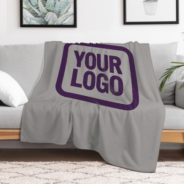 Custom Gray Purple Blanket
