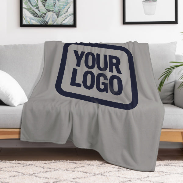 Custom Gray Steel Blue Blanket