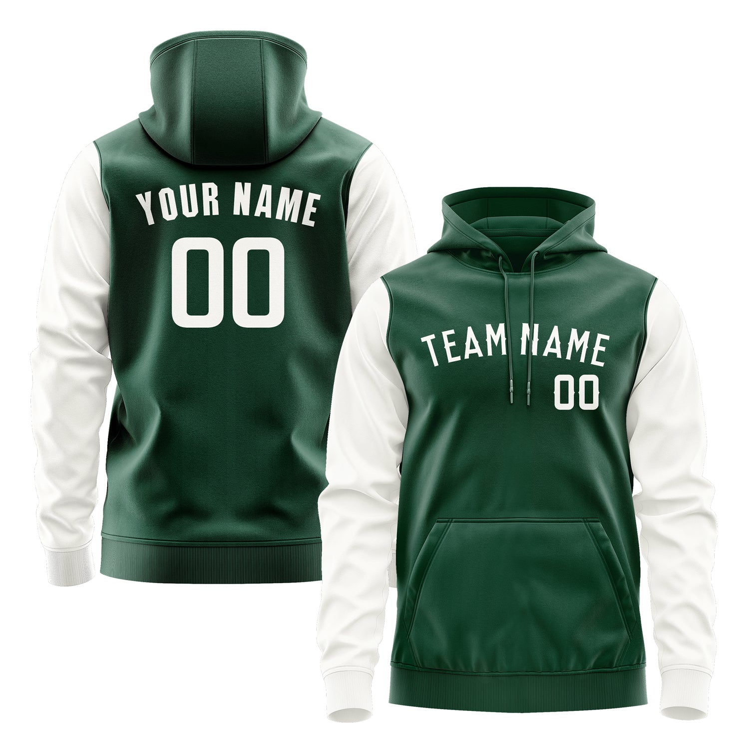 Custom Green White Hoodie 0505181805B31818