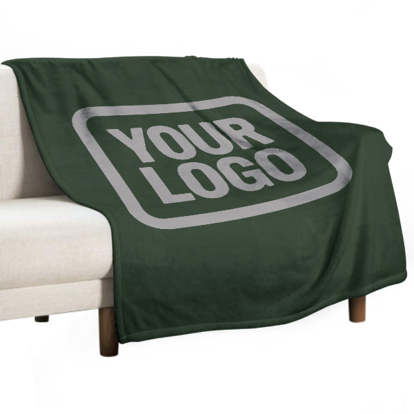 Custom Pine Green Gray Blanket
