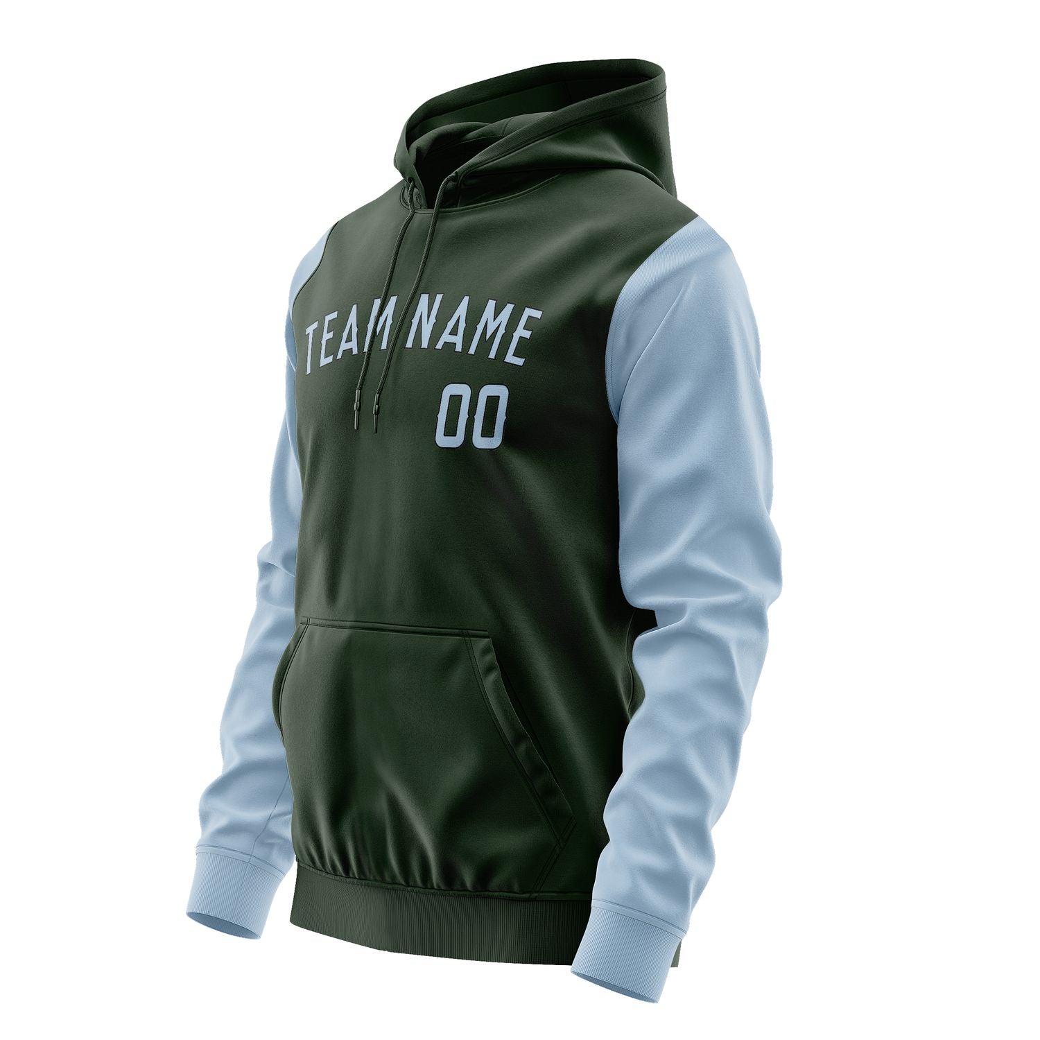 Custom Dark Green Light Blue Hoodie 0606080806B31708