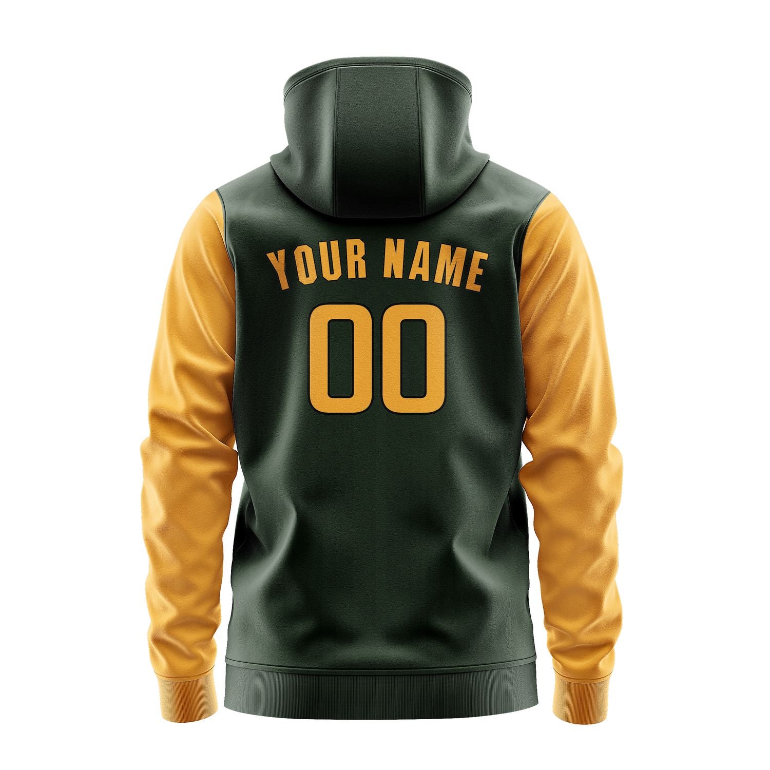 Custom Dark Green Yellow Hoodie 0606191906B31719