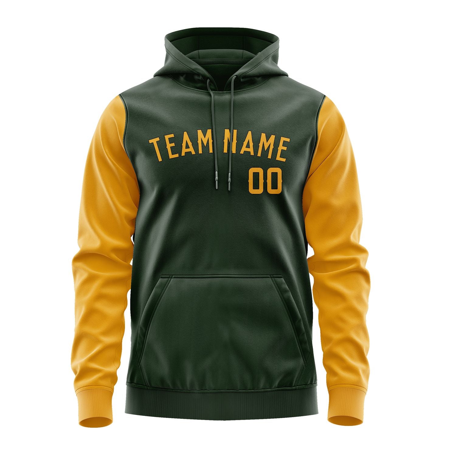 Custom Dark Green Yellow Hoodie 0606191906B31719