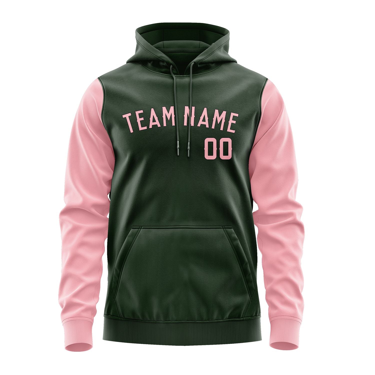 Custom Dark Green Light Pink Hoodie 0606212106B31721