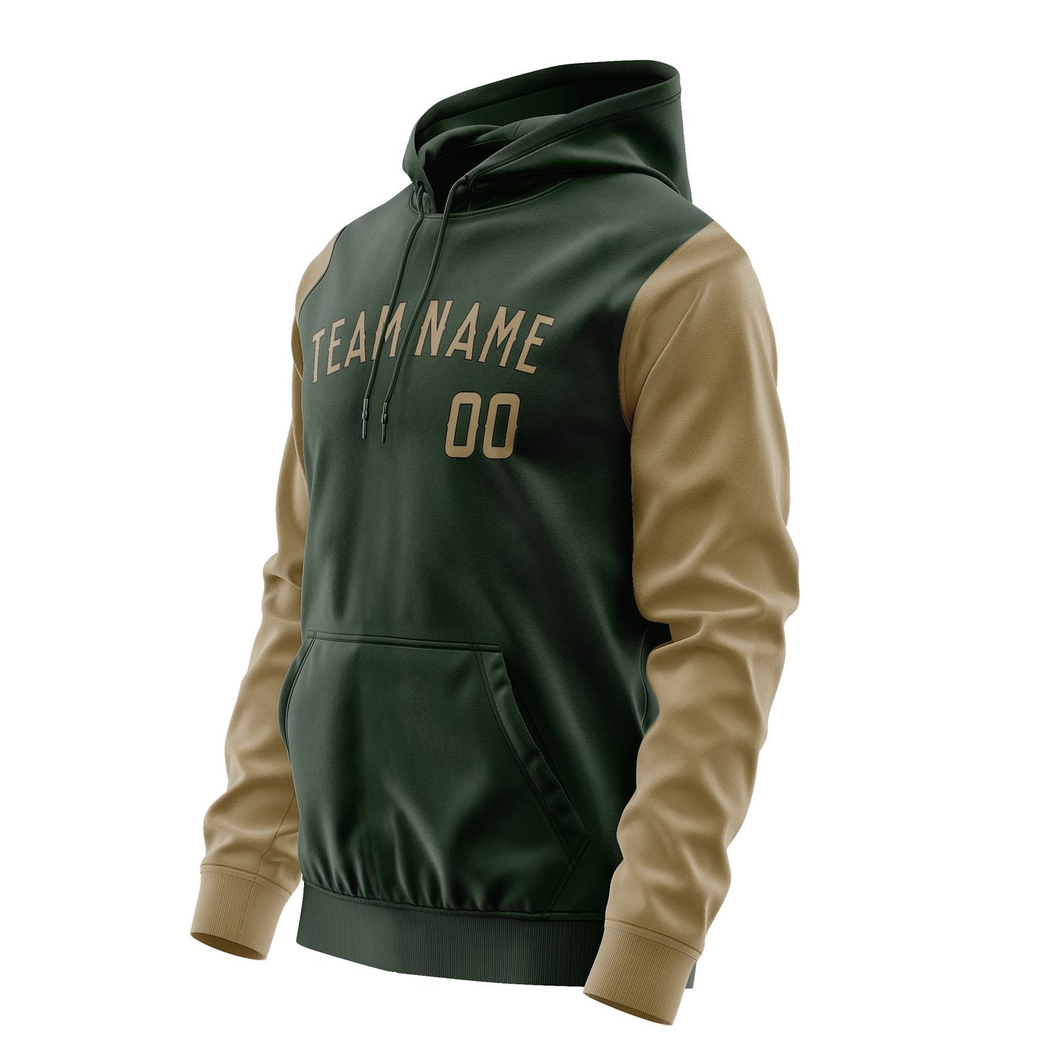 Custom Dark Green Light Khaki Hoodie 0606252506B31725