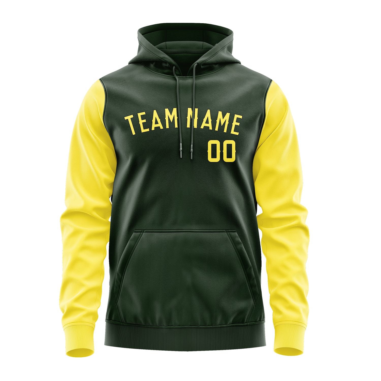 Custom Dark Green Light Yellow Hoodie 0606262606B31726