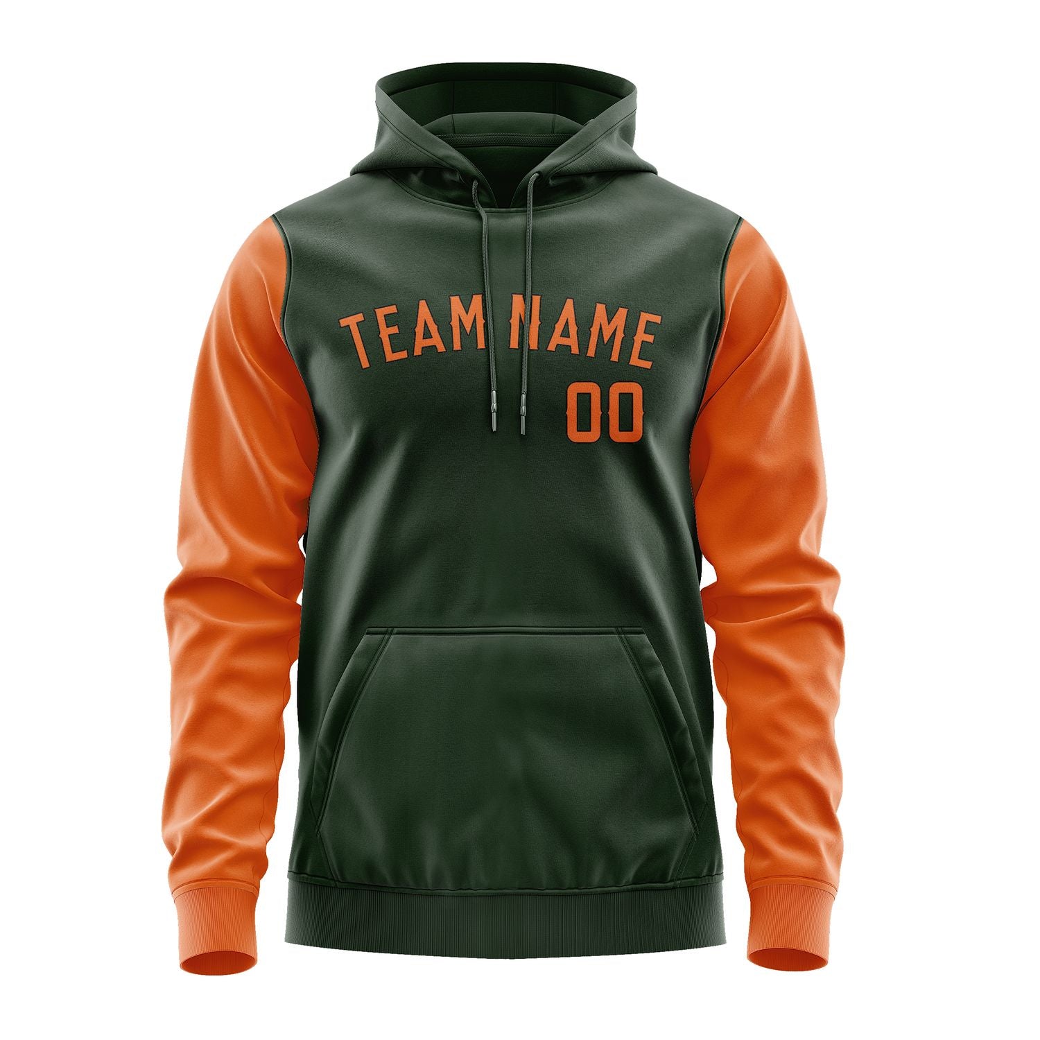 Custom Dark Green Orange Hoodie 0606282806B31728