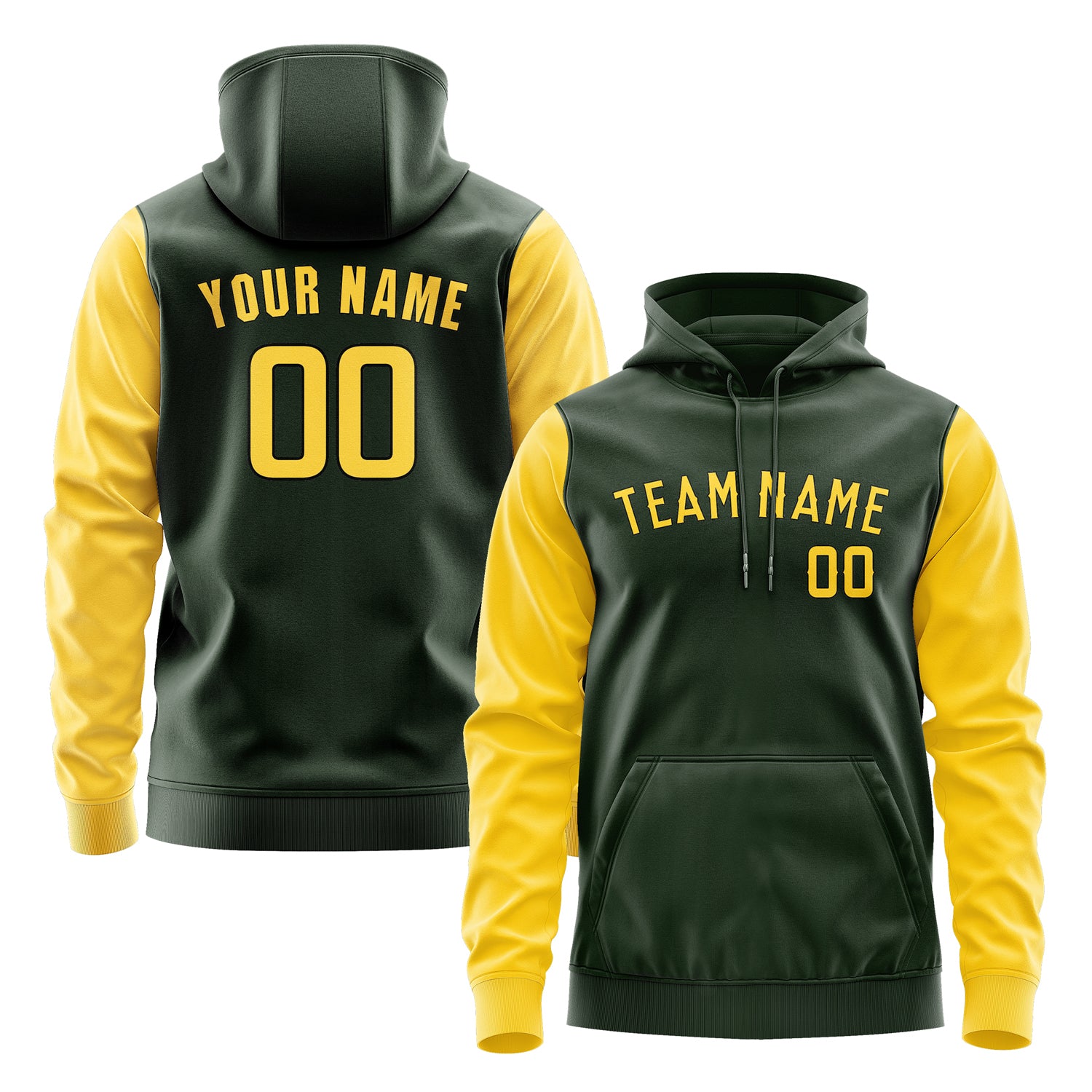 Custom Dark Green Gold Hoodie 0606303006B31730