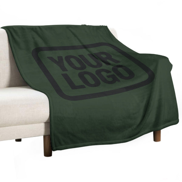 Custom Pine Green Black Blanket