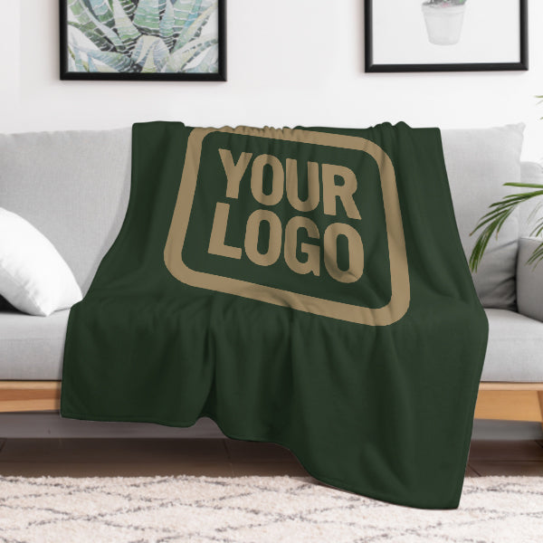 Custom Pine Green Light Khaki Blanket