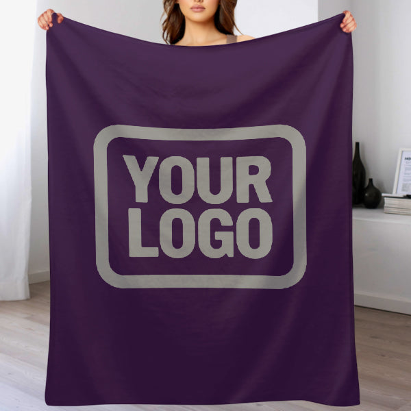 Custom Purple Gray Blanket