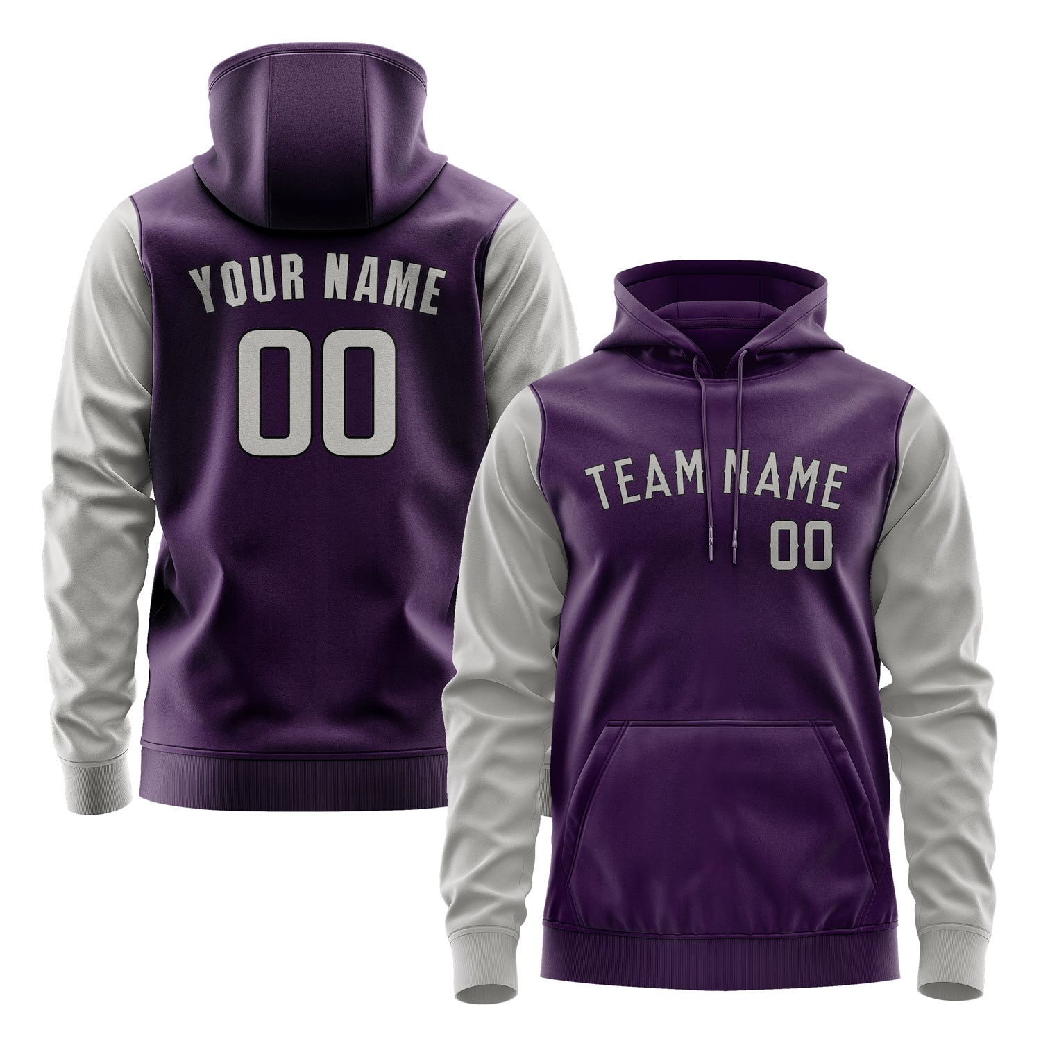 Custom Purple Gray Hoodie 0707040407B31704