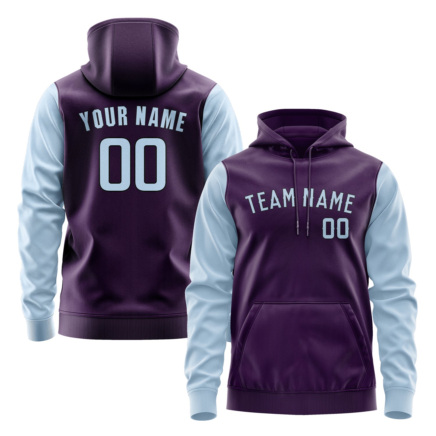 Custom Purple Light Blue Hoodie 0707080807B31708