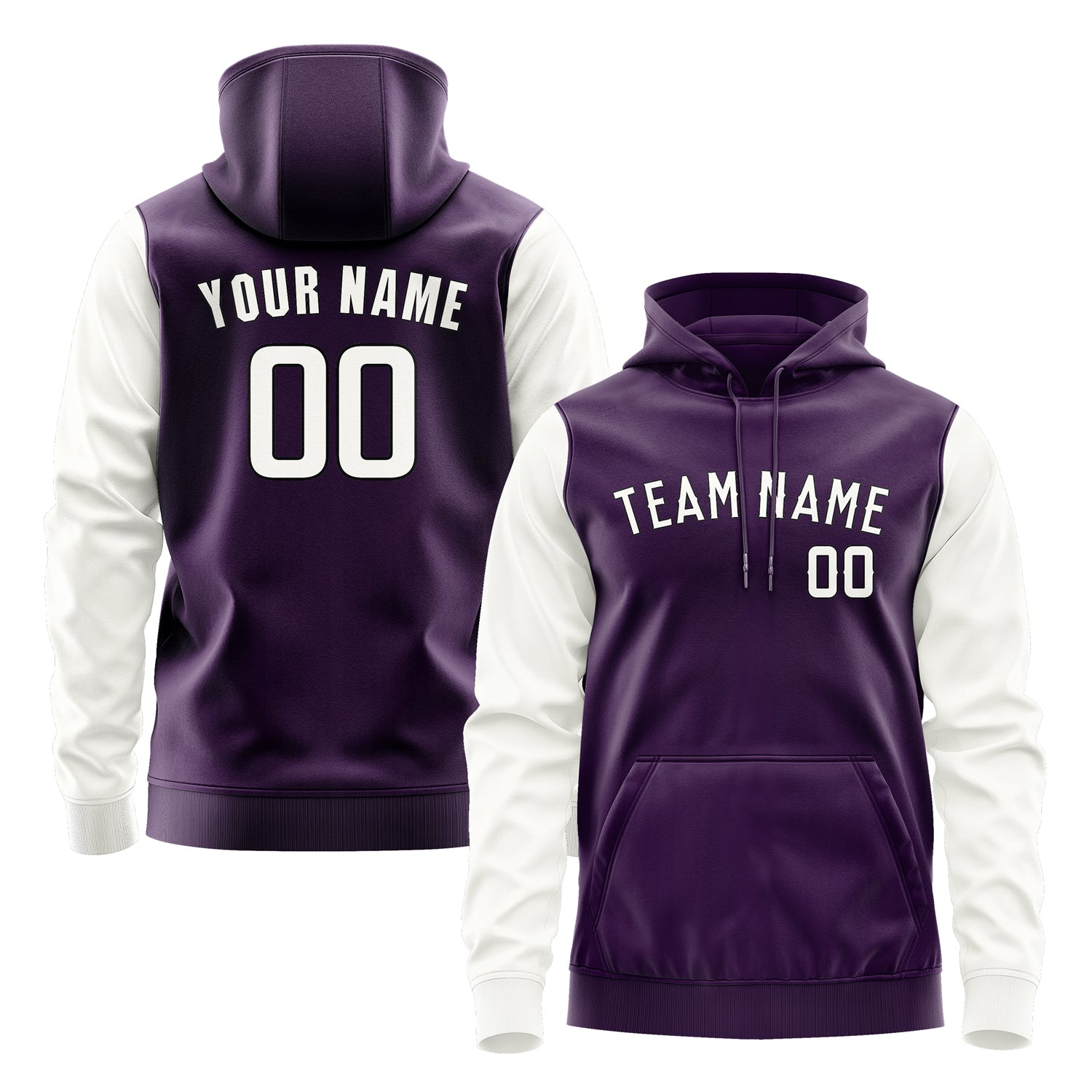 Custom Purple White Hoodie 0707181807B31718