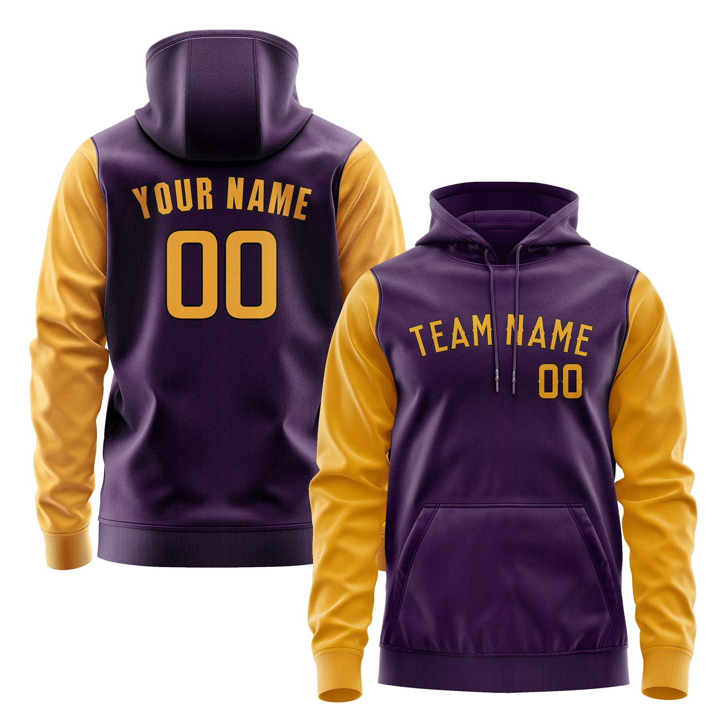 Custom Purple Yellow Hoodie 0707191907B31719