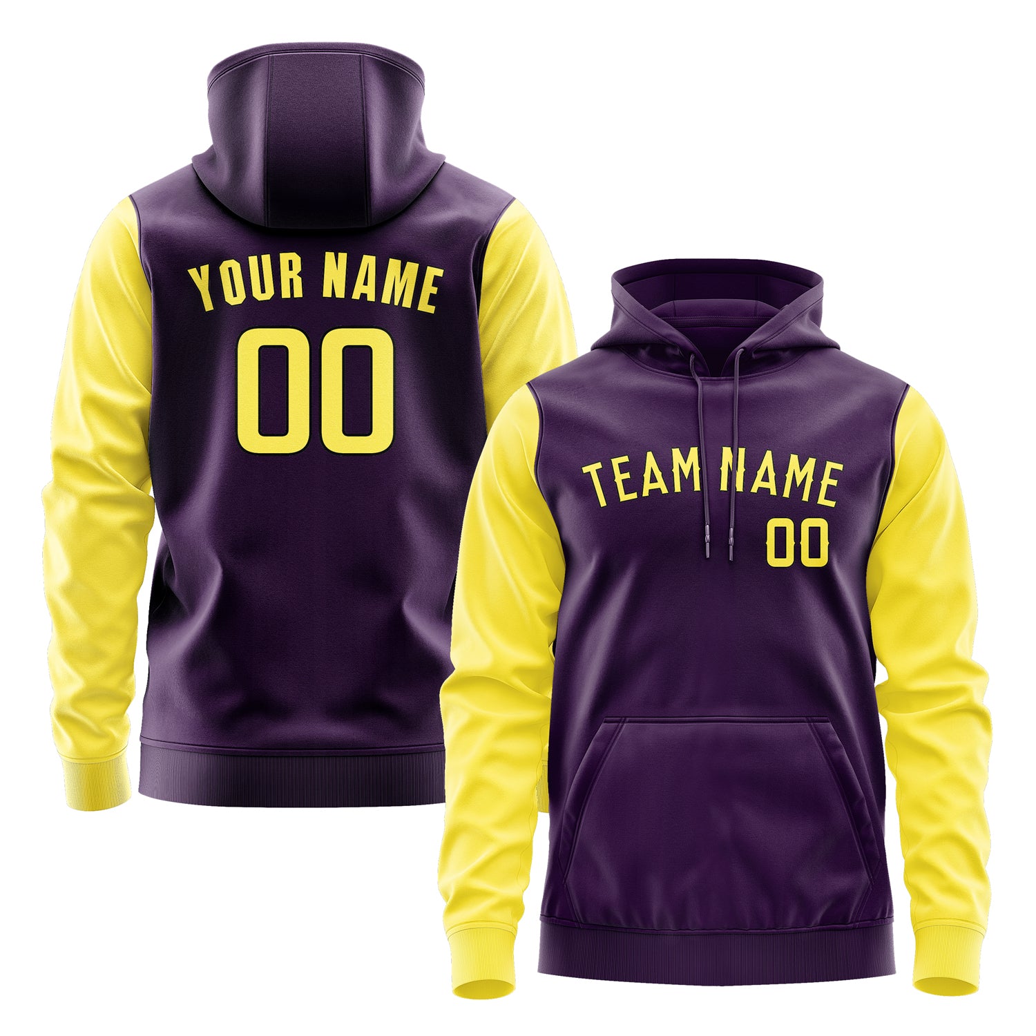 Custom Purple Light Yellow Hoodie 0707262607B31726