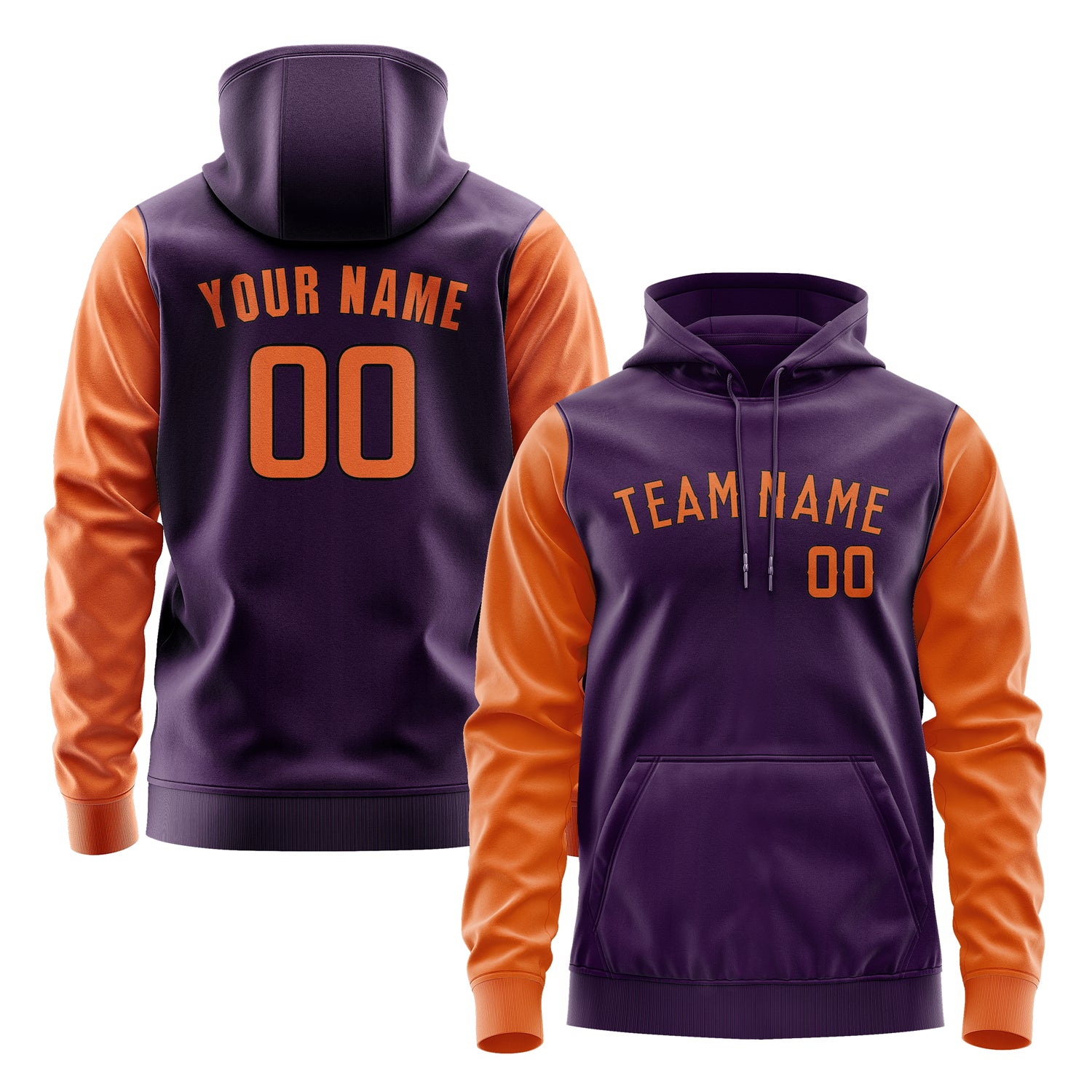 Custom Purple Orange Hoodie 0707282807B31728