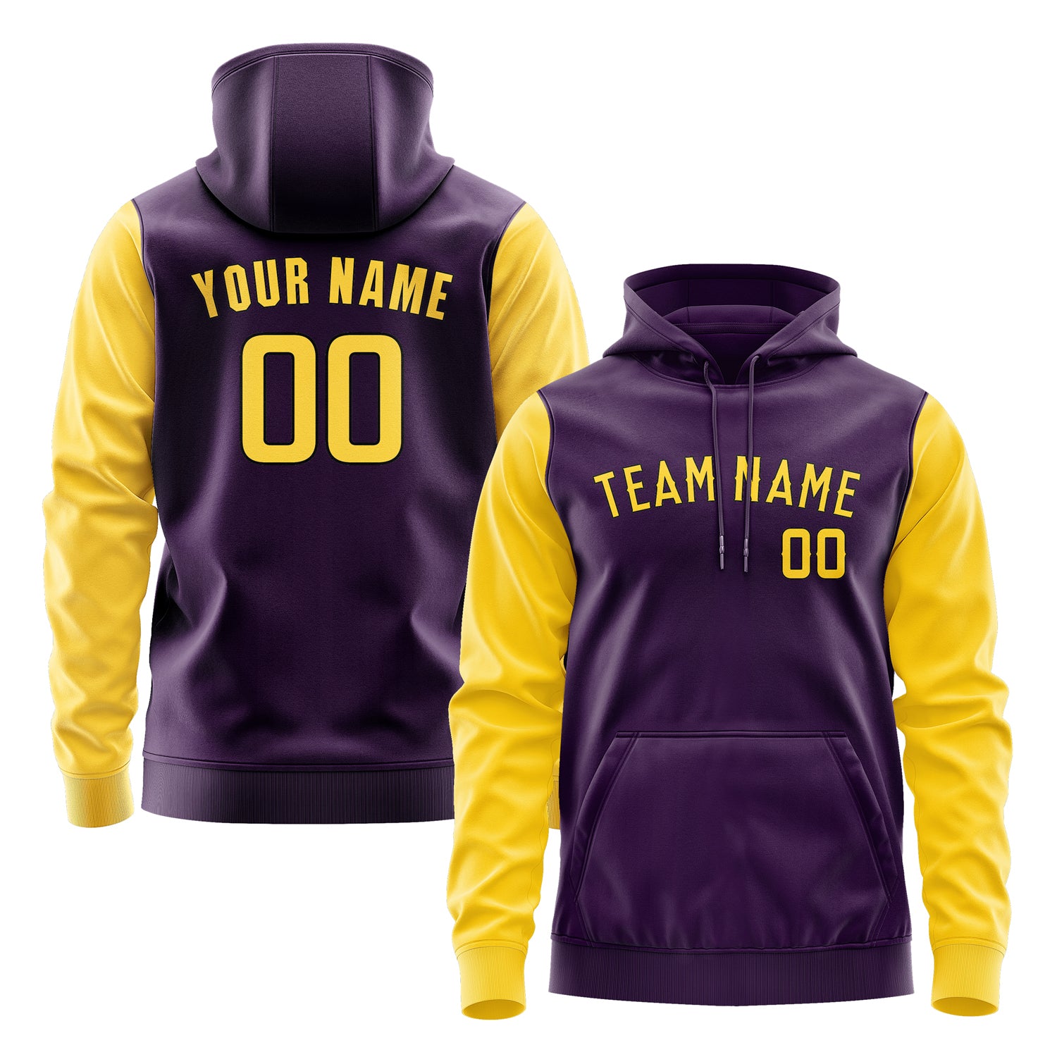 Custom Purple Gold Hoodie 0707303007B31730